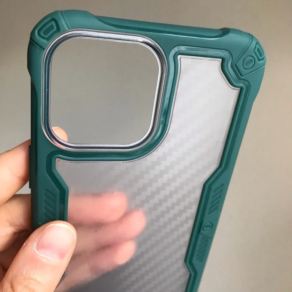 For iPhone 13 mini,13,13 PRO,13 PRO MAX phone case carbon fiber texture clear